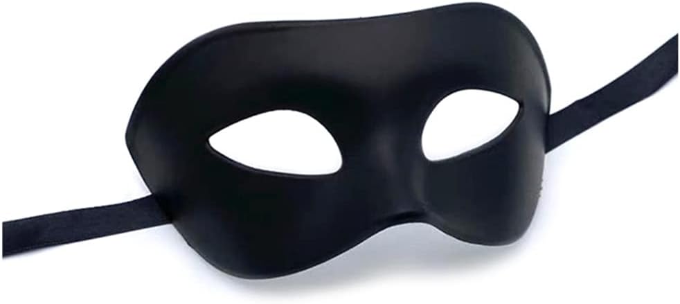 VHIMASA Masquerade Mask Black Classic Venetian Mask Eyemask Costume Props Masquerade Ball Mask for Halloween Mardi Gras Party-0