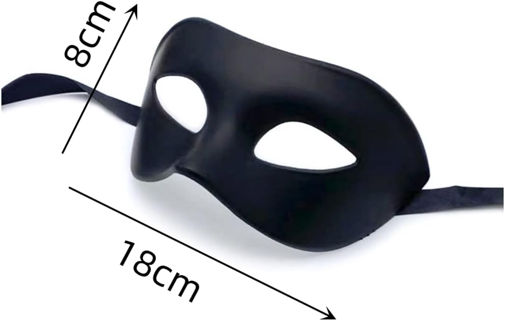 VHIMASA Masquerade Mask Black Classic Venetian Mask Eyemask Costume Props Masquerade Ball Mask for Halloween Mardi Gras Party-1