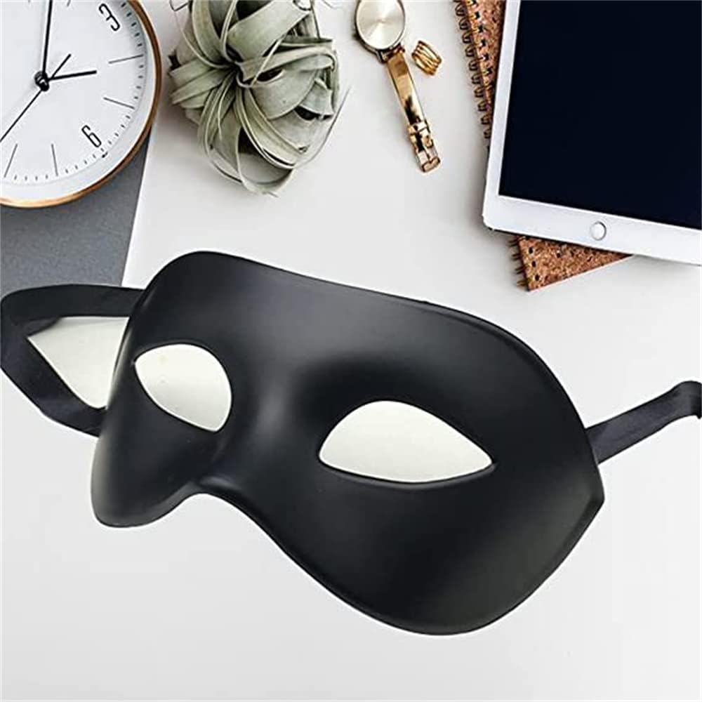 VHIMASA Masquerade Mask Black Classic Venetian Mask Eyemask Costume Props Masquerade Ball Mask for Halloween Mardi Gras Party-3