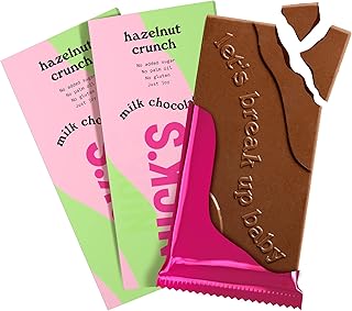 NICKS Keto chocolate blocks, Milk chocolate hazelnut crunch no added sugar, low carb, gluten free, without palm oil (3x75g)