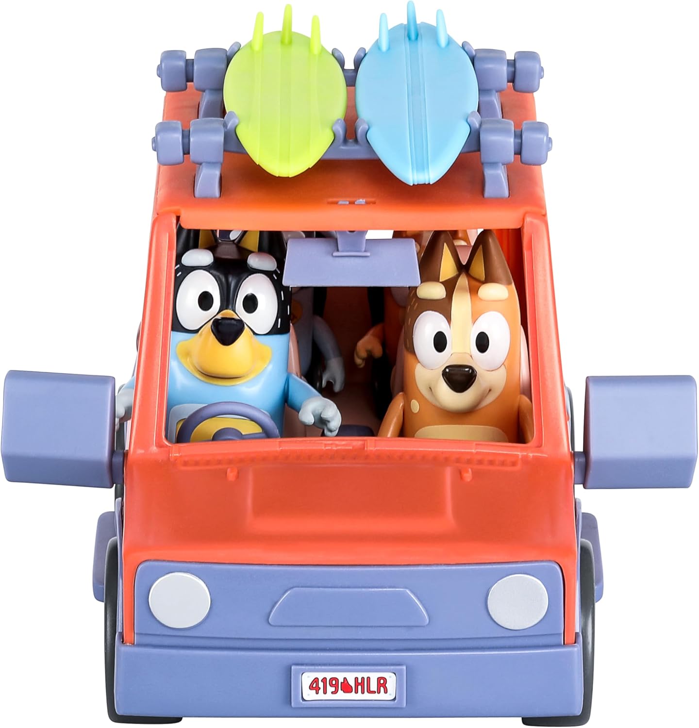 Bluey Heeler Family 4WD Vehicle and 4 Figure Pack, 2.5-3 Inch Figures, 2 Surfboards Accessories and Stickers Amazon Exclusive-5