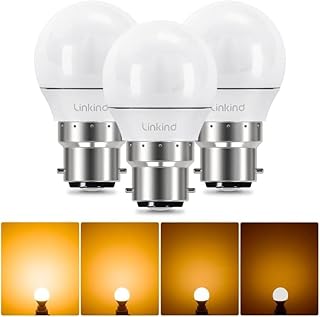 Linkind Dimmable Bayonet Light Bulbs, B22 LED Bulbs Warm White 2700k, 4.2W (40w Equivalent), 470LM, P45(G45) Energy Saving Light Bulbs Bayonette, Pack of 3