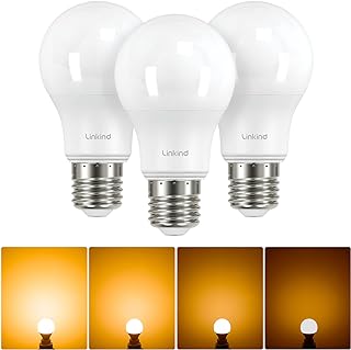 Linkind Dimmable E27 Screw Bulb, 7.3W (Equivalent to 60W) E27 Edison Screw ES LED Light Bulbs, Warm White 2700K, 806LM, A60 Standard Light Bulbs, Energy Saving Screw Bulbs, Pack of 3