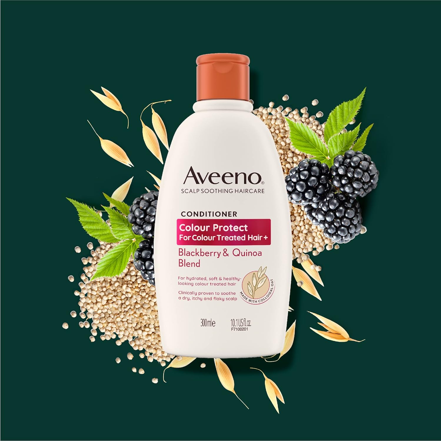 Aveeno Colour Protect Blackberry and Quinoa Scalp Soothing Conditioner for Colour Treated Hair 300ml.-9