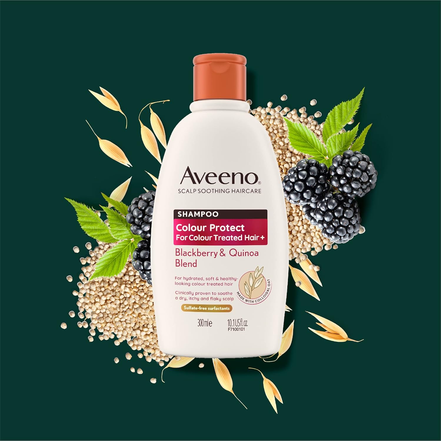 Aveeno Colour Protect Blackberry and Quinoa Scalp Soothing Shampoo for Colour Treated Hair 300ml-9