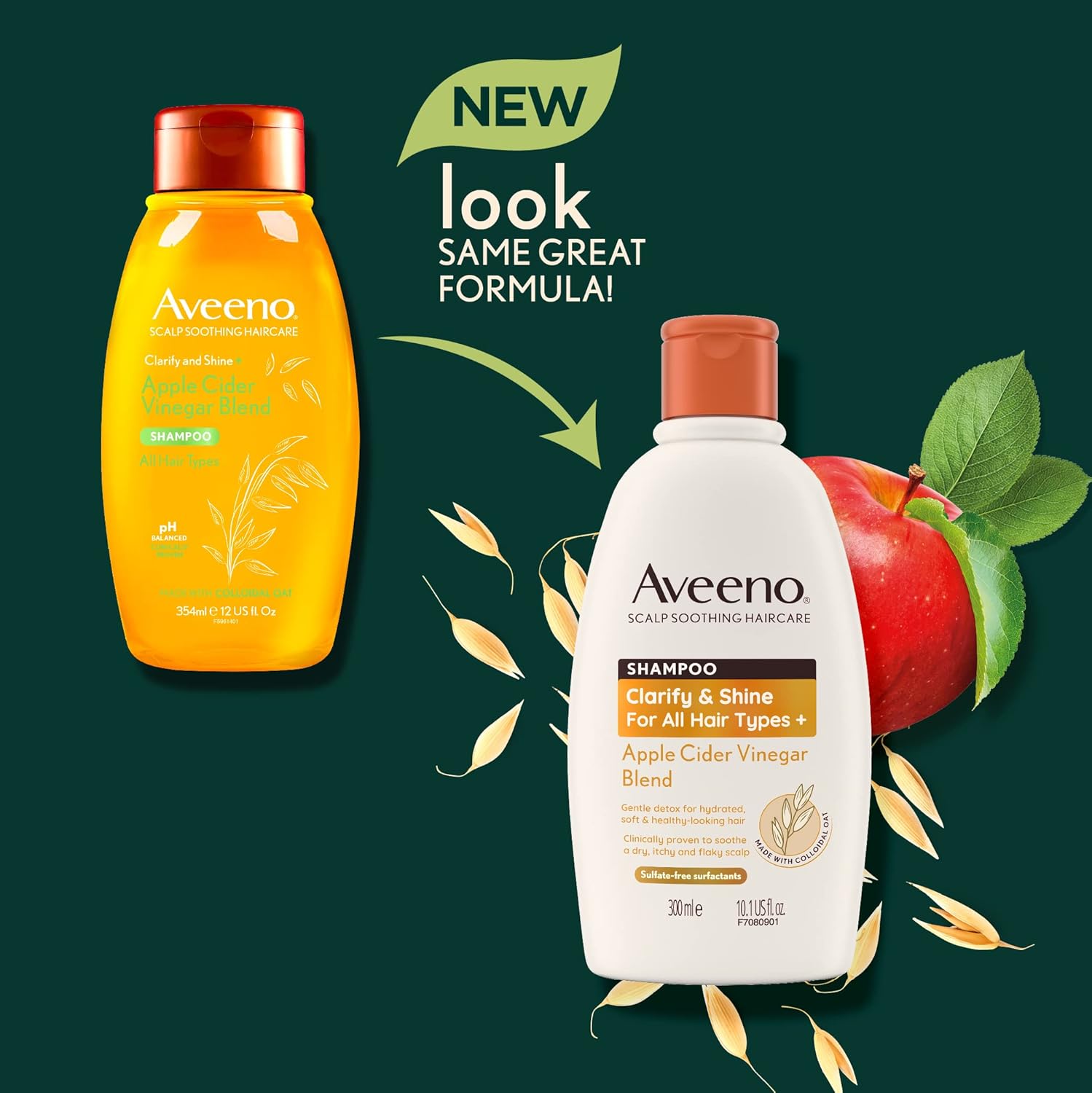 Aveeno Clarify and Shine Apple Cider Vinegar Scalp Soothing Conditioner for all Hair Types 300ml-2