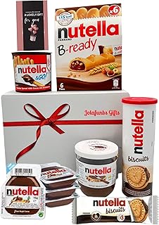 Nutela Ultimate Selection Box Gift hamper-Lovely Card,Chocolate Spread Jar,Nutela biscuits,Nutela B-Ready,Nutela And Go, Hazelnut Biscuit & More - The Perfect Nutela Gift Set for Nutela Lovers.