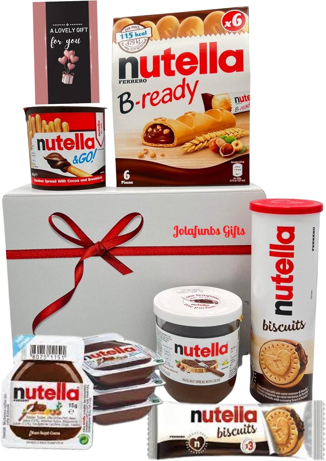 Nutela Ultimate Selection Box Gift hamper-Lovely Card,Chocolate Spread Jar,Nutela biscuits,Nutela B-Ready,Nutela And Go, Hazelnut Biscuit & More - The Perfect Nutela Gift Set for Nutela Lovers.-0