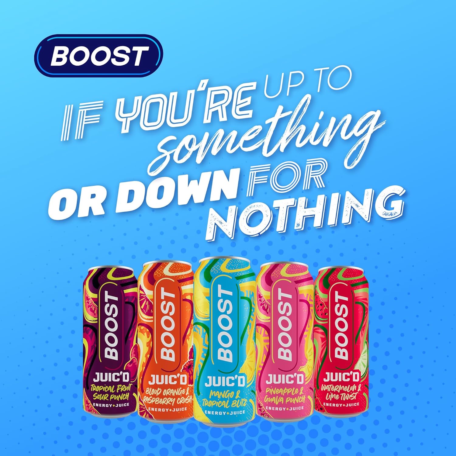 Boost Juic'd Energy Drink Mango & Tropical Blitz, 500ml x 12 pack, Vegan Friendly Great Tasting Energy Boost, Low Calorie Taurine Carbonated Drink with Added B Vitamins, Real Fruit Juice & Caffeine-2