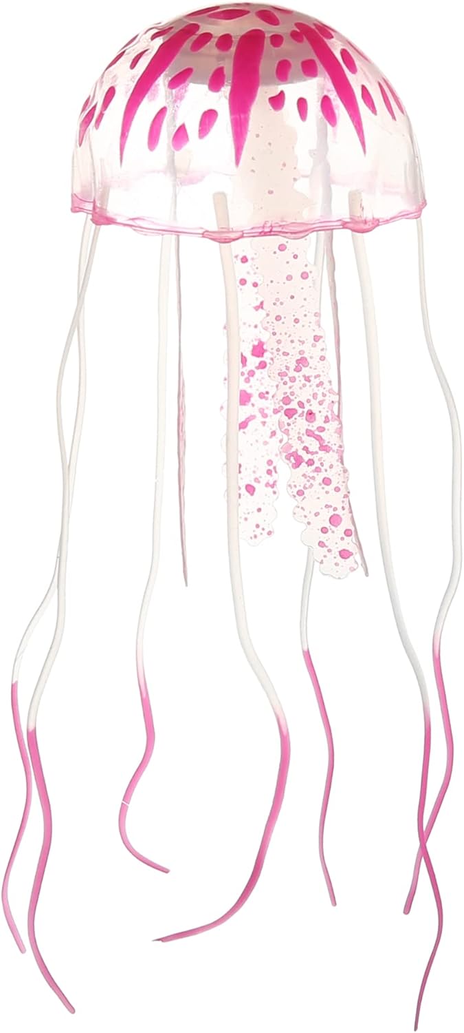 VOCOSTE Fish Tank Jellyfish Decoration, Aquarium Jellyfish Ornaments Pink-0