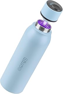 Ninuo UV-C Sterilization Water Bottle and Self-Cleaning 600ml Stainless Steel Insulated Bottle, Double Wall Vacuum Insulated Water Purifiers for Camping, Hiking, Traveling, Backpacking and Home