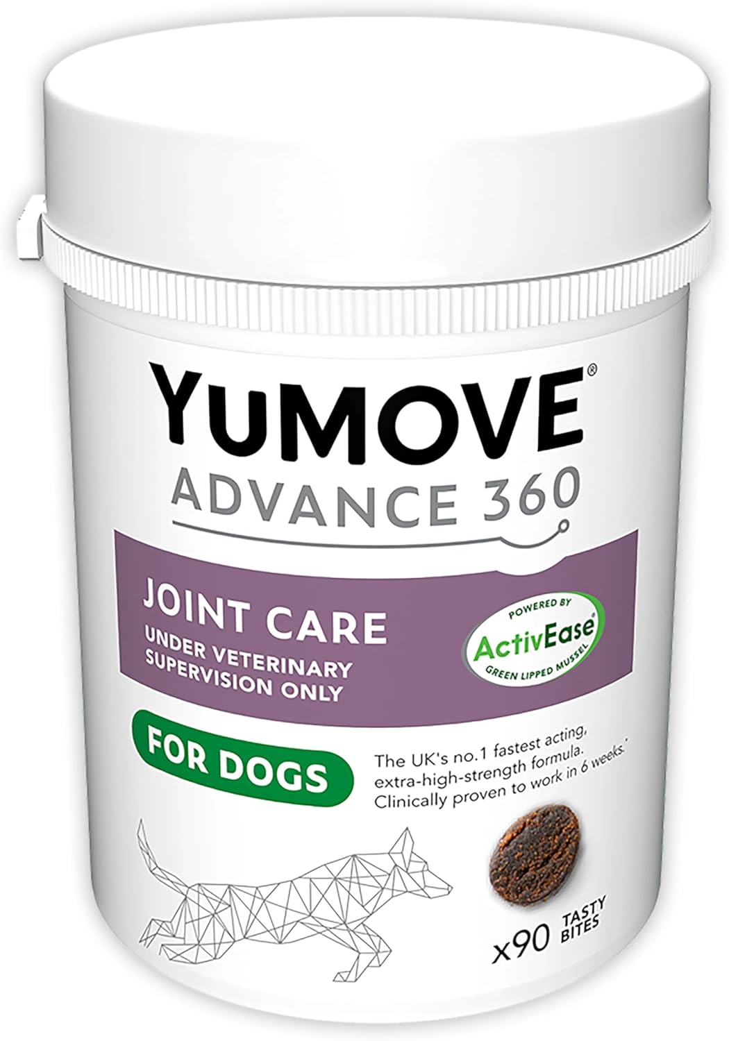 Lintbells Yumove Advance 360 for Dogs 90 Tasty Bites Metabolism Osteoarthritis Mobility-0