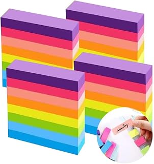 Sticky Notes, 1600 Sheets 8 Colors Self Sticky Notes Pad, Colour Sticky Notes, Bright Post Stickies for Office Home School Meeting Super Sticky Notes(76mm x 16mm)