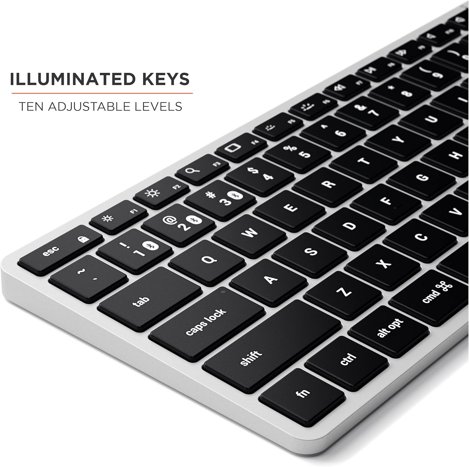 Satechi Slim X1 Bluetooth Backlit Keyboard – Illuminated Keys & Multi-Device Sync – For M2/ M1 MacBook Pro/Air, M2/ M1 iPad Pro/Air, M2 Mac Mini, iMac M1 (Silver)-2