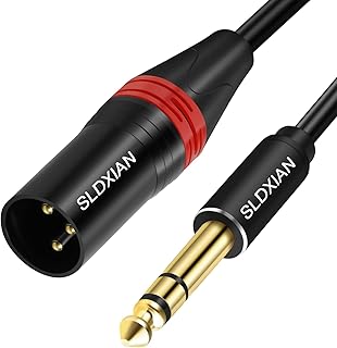 SLDXIAN 6.35mm TRS to XLR Male, XLR Male to 1/4 Inch Jack TRS Cable for Speakers, Mixer, Audio Sound Consoles, Power Amplifier (1Meter, Male)