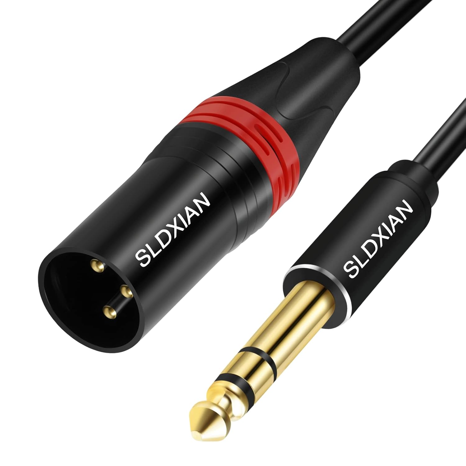 SLDXIAN 6.35mm TRS to XLR Male, XLR Male to 1/4 Inch Jack TRS Cable for Speakers, Mixer, Audio Sound Consoles, Power Amplifier (1Meter, Male)-0