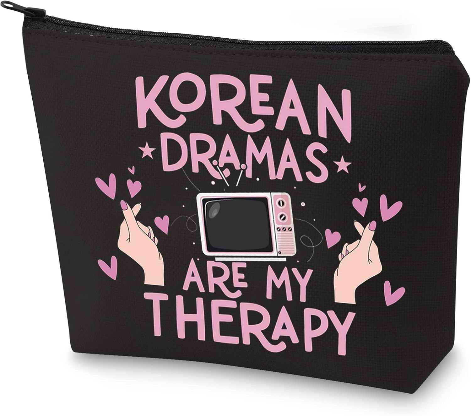 WZMPA Korean Drama Cosmetic Makeup Bag k-Drama Lover Gift Korean Dramas Are My Therapy k-Drama Zipper Pouch Bag For Women Girls, Korean Dramas BL, Fit-0