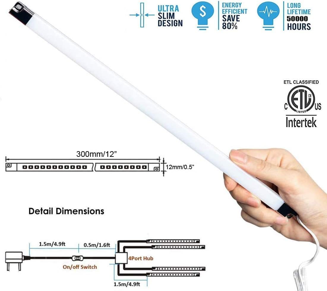 Versatile LED Light Strip Kit - Enhance Display, Shelf, and Cabinet Lighting - Energy-Efficient - Brilliant and Soft Lighting, High CRI >95% - UK Plug - Warm White 3000K-2