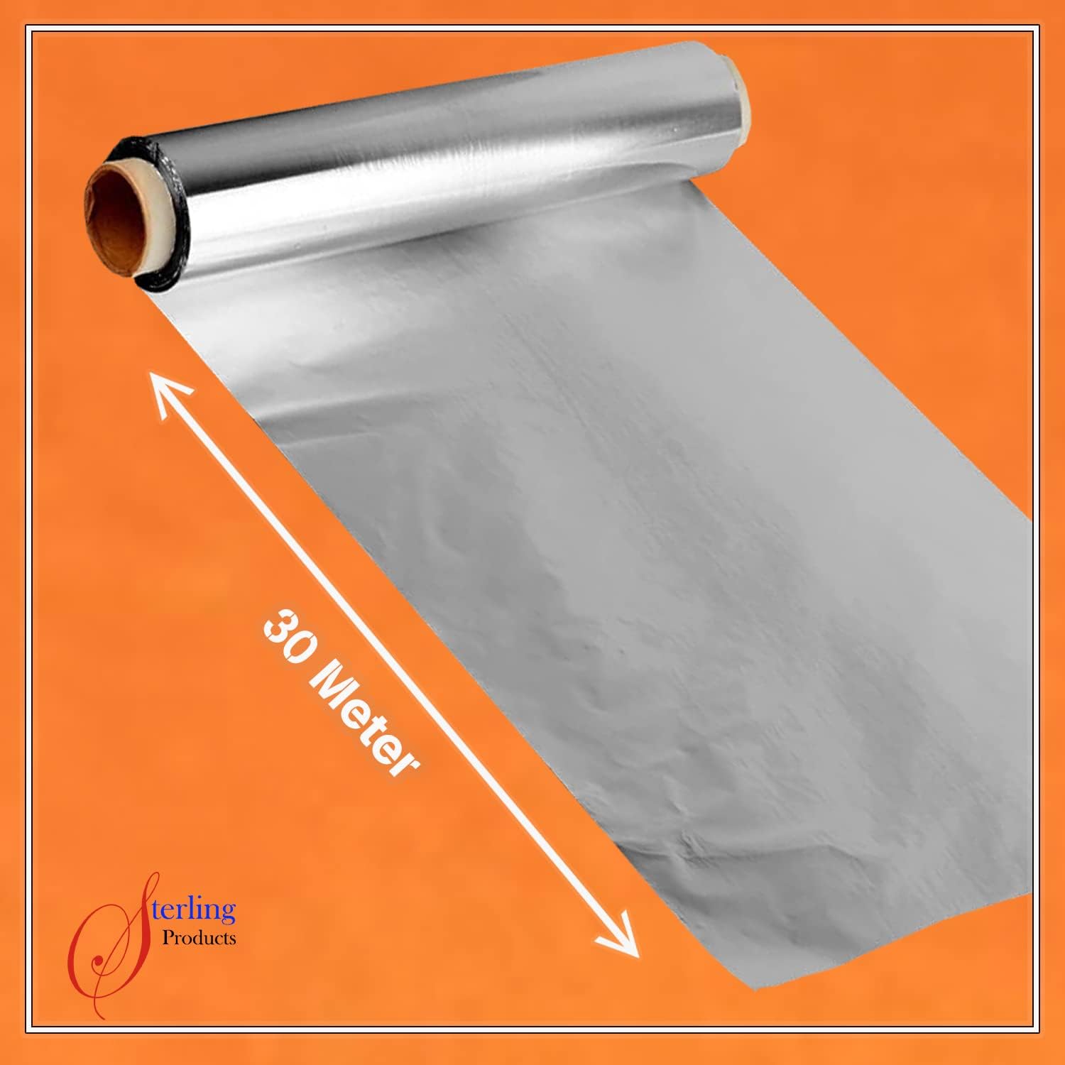 STERLING PRODUCTS 30m Extra Long Aluminum Foil Roll, Large Pack Heavy Duty Foil Roll 30m x 30cm (Packaging may vary)-3