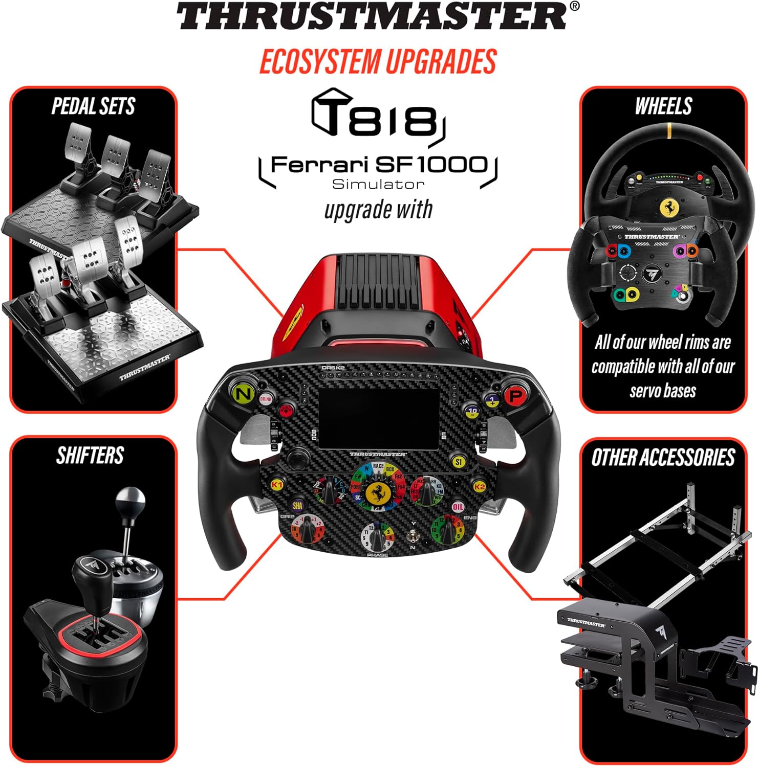 Thrustmaster T818 Ferrari SF1000 Simulator - Advanced Racing Wheel with Direct Drive Technology for PC-3