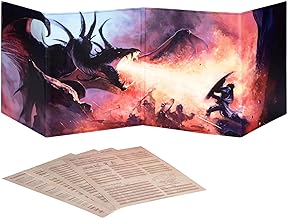 DND DM Screen 5e - D&D Dungeon Master Screen Full Color Print with Customizable Inserts - Dungeons and Dragons GM/Game Master Accessories Gift for Man or Woman. Hide Your Dice Rolls, Maps & Books.