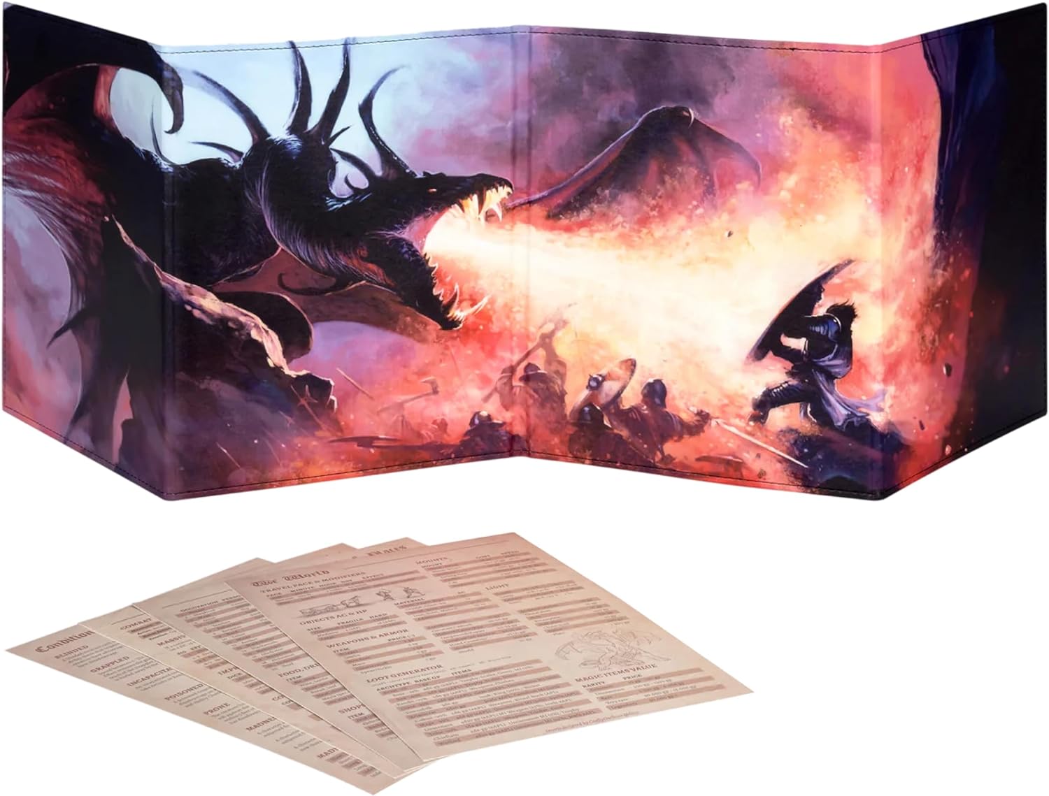 DND DM Screen 5e - D&D Dungeon Master Screen Full Color Print with Customizable Inserts - Dungeons and Dragons GM/Game Master Accessories Gift for Man or Woman. Hide Your Dice Rolls, Maps & Books.-0