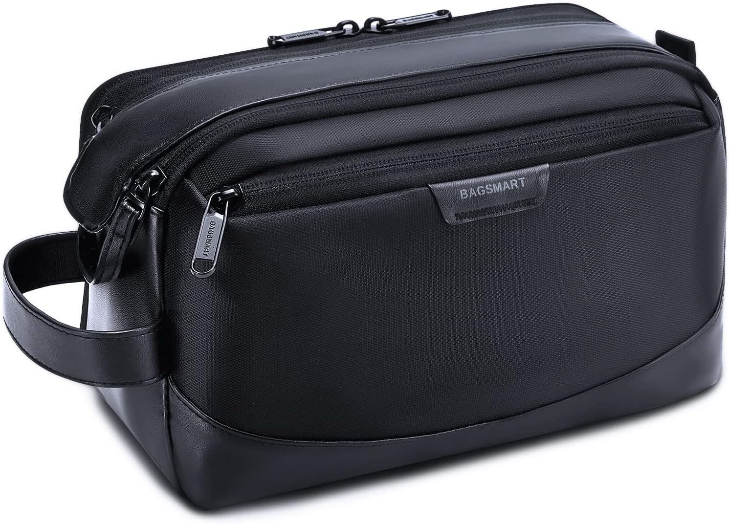 BAGSMART Toiletry Bag for Men, Travel Toiletry Organizer, Dopp Kit Water-Resistant Shaving Bag for Toiletries Accessories, Black-0