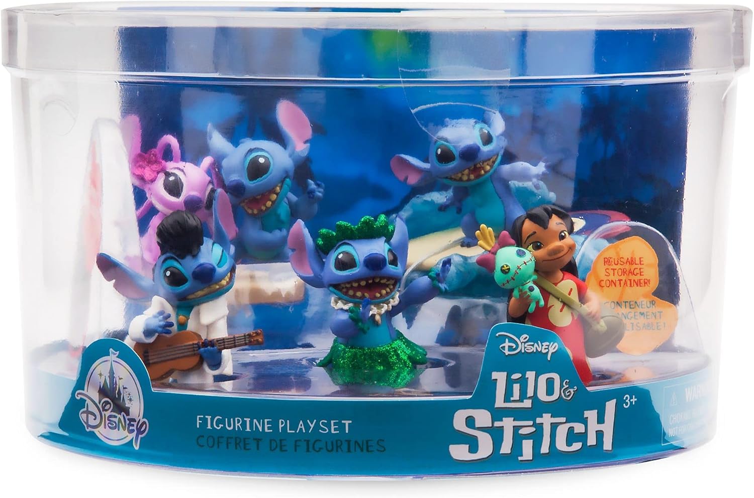 Disney Store Official Lilo & Stitch Deluxe Figurine Playset, 6 Pc., Moulded Character Toy Figures, Including Lilo, Stitch and Angel, Features Colourful and Detailed Artwork, Suitable for ages 3+-5