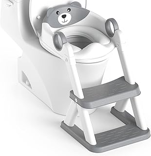 Rabb 1st Potty Training Seat, Upgrade Toddler Toilet Seat for Kids Boys Girls, 2 in 1 Potty Training Toilet for Kids, Splash Guard Anti-Slip Pad Step Stool