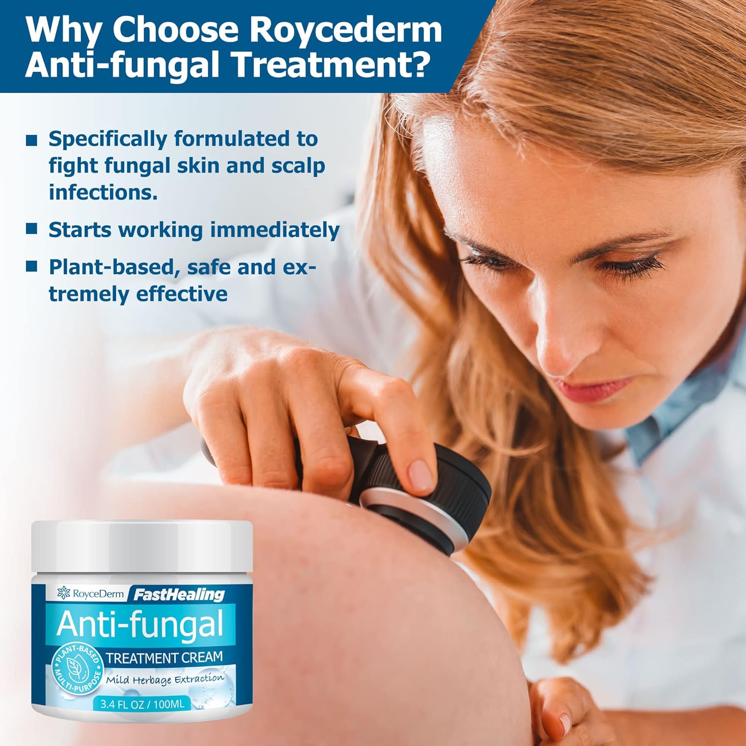 Roycederm Antifungal Cream, Jock Itch Cream, Anti Fungal Skin Cream, Powerful Ringworm Treatment for Humans, Fungal Cream for Skin, Jock Itch, Athletes Foot, Extra Strength Fast Relief-2