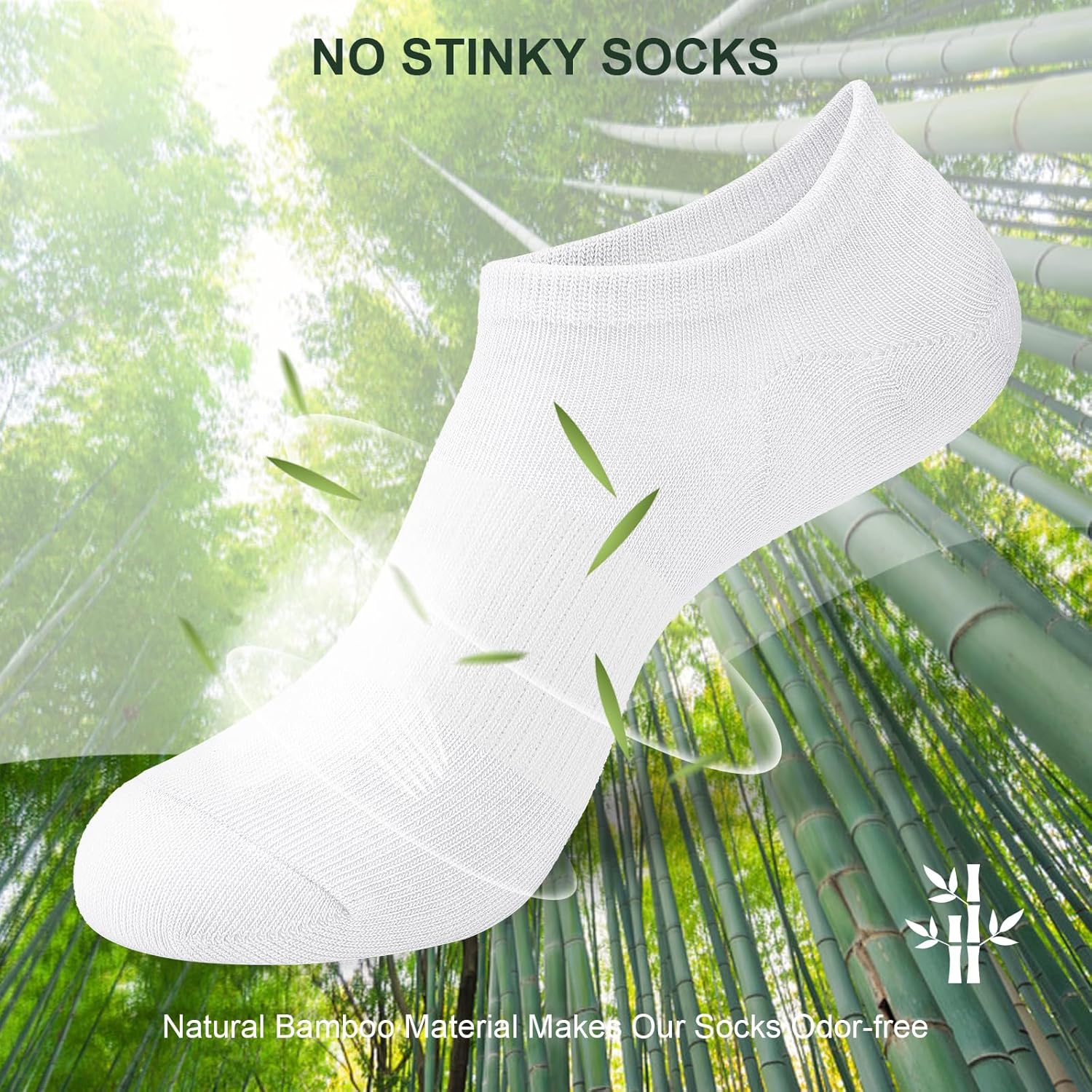 Niofind Bamboo Trainer Socks for Womens and Mens, No Show Ankle Socks Low Cut Invisible Non Slip Liner Socks Multipack Casual Footies for Sneaker Loafers and Boat Shoes-1