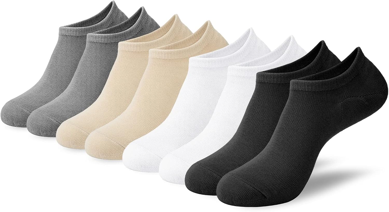 Niofind 4 Pairs Bamboo Trainer Socks for Womens and Mens, No Show Ankle Socks Low Cut Invisible Non Slip Liner Socks Multipack Casual Footies for Sneaker Loafers and Boat Shoes-0