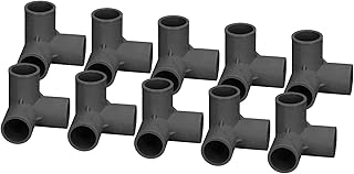 10PCS 3 Way Pipe Fittings PVC Elbow Fittings Plastic Tee Fitting Elbow Corner Connector 25mm Inner Diameter (Gray)