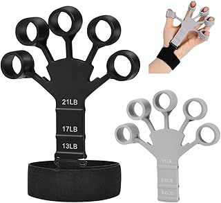 Vicloon Finger Strengthener,Finger Trainer,Hand Strengthener Finger Exerciser Stretcher,6.6-21Lbs Adjustable Finger Strengthener,Finger Exerciser & Hand Strengthener,Suitable for Sports,Climbing