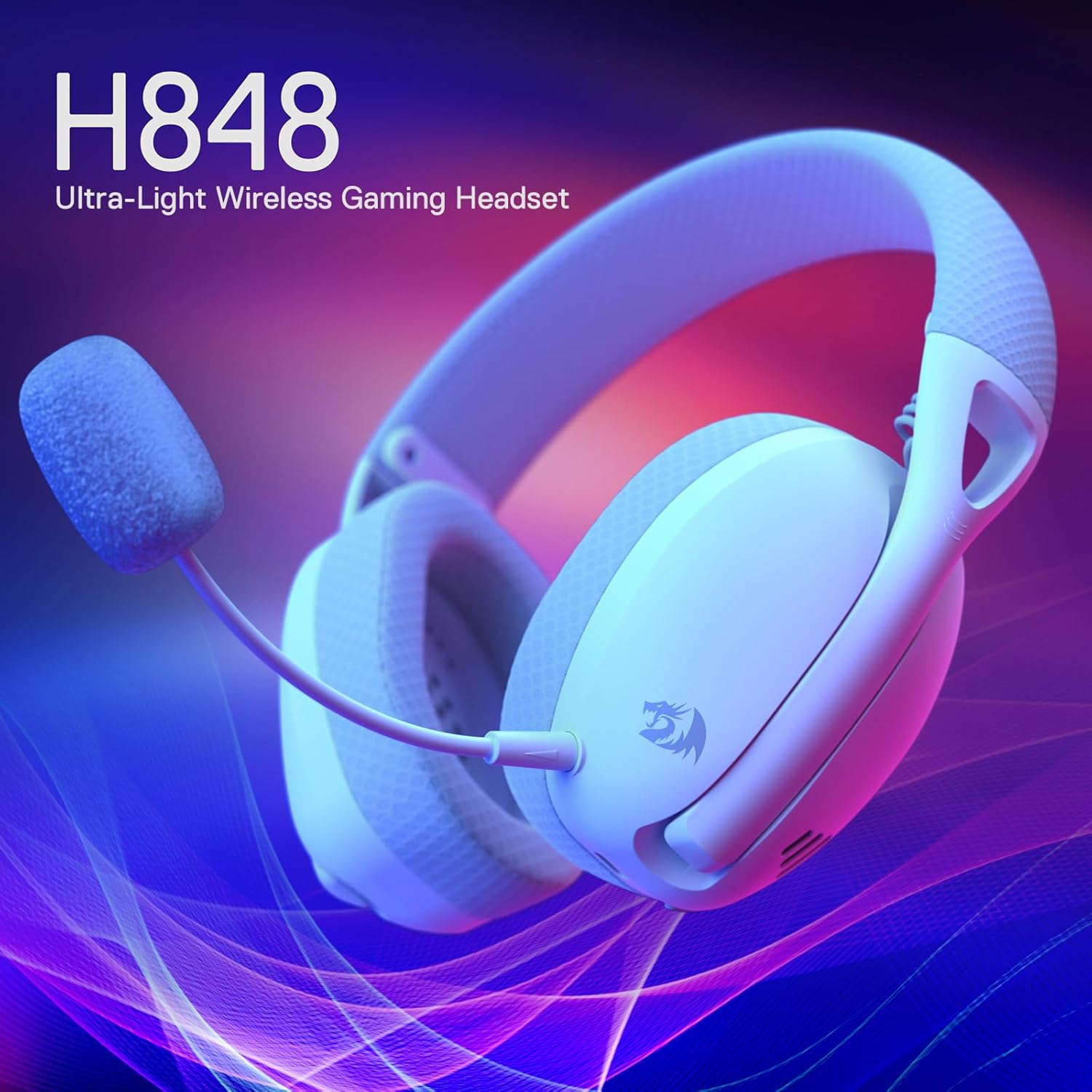 Redragon H848 Bluetooth Wireless Gaming Headset - Lightweight - 7.1 Surround Sound - 42MM Drivers - Detachable Microphone - for Multi Platforms-1