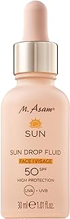 M. Asam SUN Drop Fluid SPF 50 (30ml) – Nourishing face sun protection serum with intensive protection against UVA & UVB radiation & skin ageing, nourishing aloe vera & hyaluronic acid, vegan face care