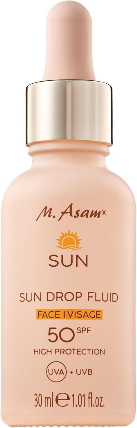 M. Asam SUN Drop Fluid SPF 50 (30ml) – Nourishing face sun protection serum with intensive protection against UVA & UVB radiation & skin ageing, nourishing aloe vera & hyaluronic acid, vegan face care-0