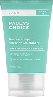 PAULA'S CHOICE CALM Rescue & Repair Intensive Moisturiser - Calms Redness & Helps Protect the Skin's Barrier - Suitable for Sensitive Skin - with Hexapeptide-8 - Normal to Dry Skin - 60 ml