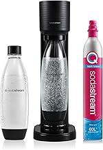 Sodastream Gaia Manual Sparkling Water Maker - Cordless Sparkling Water Machine with 1 Litre Reusable BPA-Free Water Bottle for Carbonating and 60 Litre Quick Connect Co2 Gas Cylinder - Black