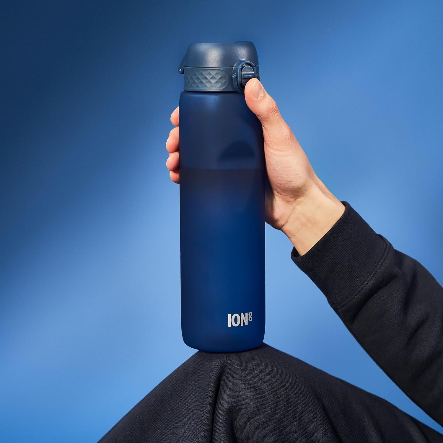 Ion8 1 Litre Water Bottle, Leak Proof, Flip Lid, Carry Handle, Rapid Liquid Flow, Dishwasher Safe, BPA Free, Soft Touch Contoured Grip, Ideal for Sports and Gym, Carbon Neutral Recyclon-8