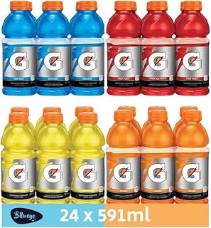 Variety Sports Drink, 591mL Bottles, 24 Pack 4 Flavors, Imported from Canada