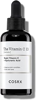 COSRX Pure Vitamin C 13% Serum with Vitamin E & Hyaluronic Acid, Brightening & Hydrating Facial Serum for Fine Lines, Uneven Skin Tone & Dull Skin, 0.67fl.oz/20ml, Animal Testing-Free, Korean Skincare