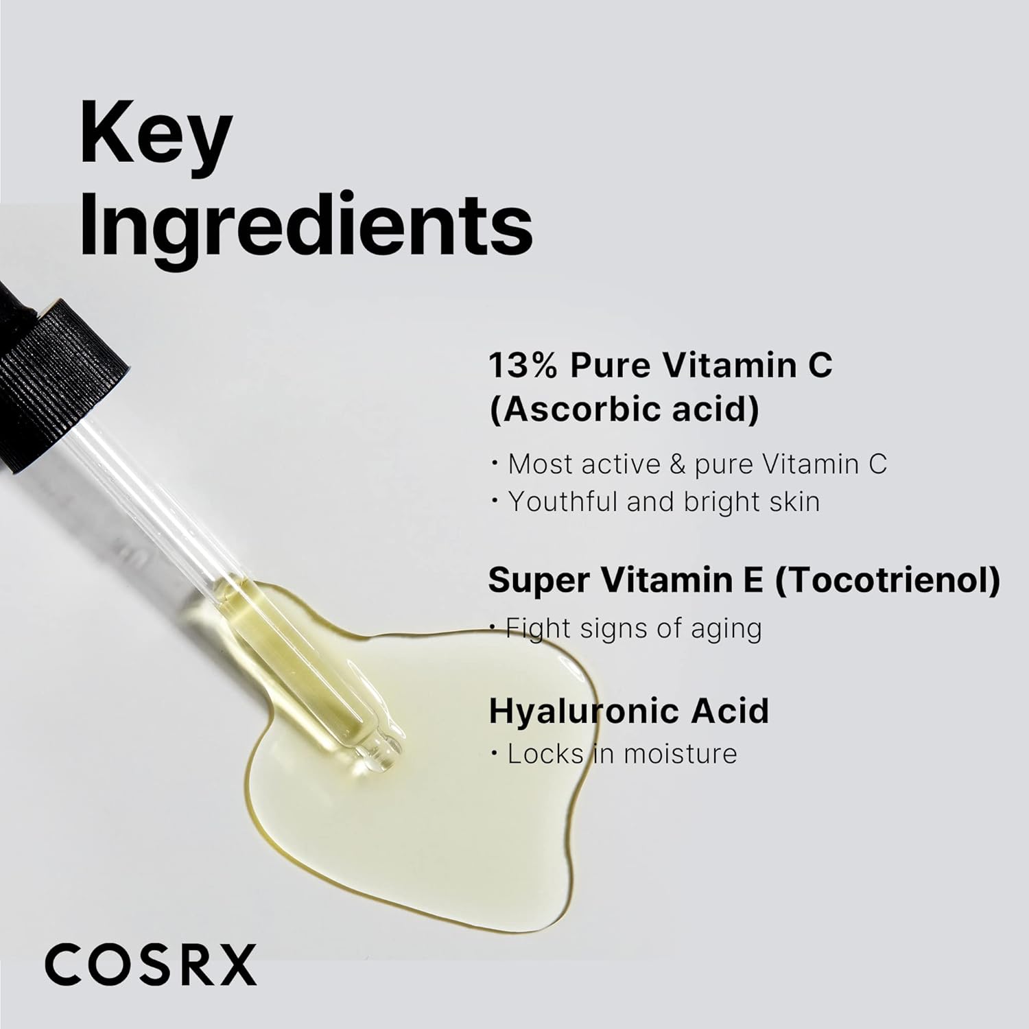 COSRX Pure Vitamin C 13% Serum with Vitamin E & Hyaluronic Acid, Brightening & Hydrating Facial Serum for Fine Lines, Uneven Skin Tone & Dull Skin, 0.67fl.oz/20ml, Animal Testing-Free, Korean Skincare-3