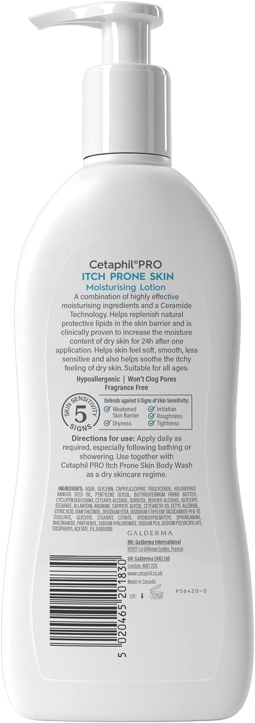 Cetaphil PRO Body Moisturiser, 295ml, Moisturising Lotion For Itch Prone & Eczema Prone Skin, With Niacinamide & Shea Butter, Vegan Friendly-6