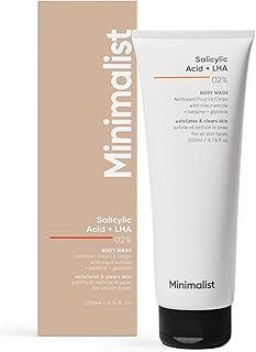 Minimalist 2% Salicylic Acid + LHA Body Wash | For Body Acne, Un-even, Rough & Bumpy Skin | Sulphate (SLS), Dye, & Fragrance Free | Shower Gel For Women & Men | 200 ml