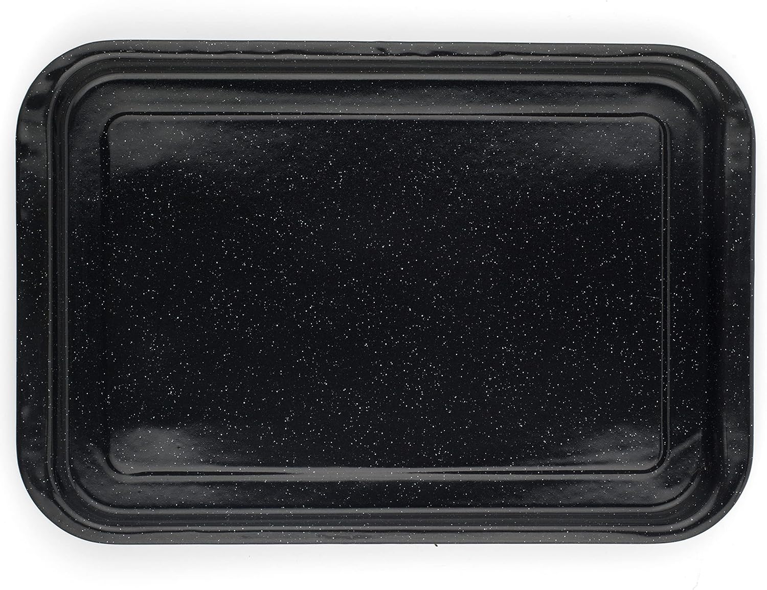 Russell Hobbs COMBO-8316A Baking Tray Set of 2 - Vitreous Enamel Coated Steel Oven Tin, Easy Clean, for Roasting/Baking, Cookies, Durable Flat Baking Pan, Romano Collection, Black, 36 cm-8