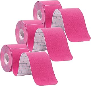 Kinesiology Tape Precut, Athletic Sports Tape Adhesive for Muscles Ankle Neck Knee Shoulder Promotes Recovery and Providing Support, Total 60 Precut Strips (Pink)