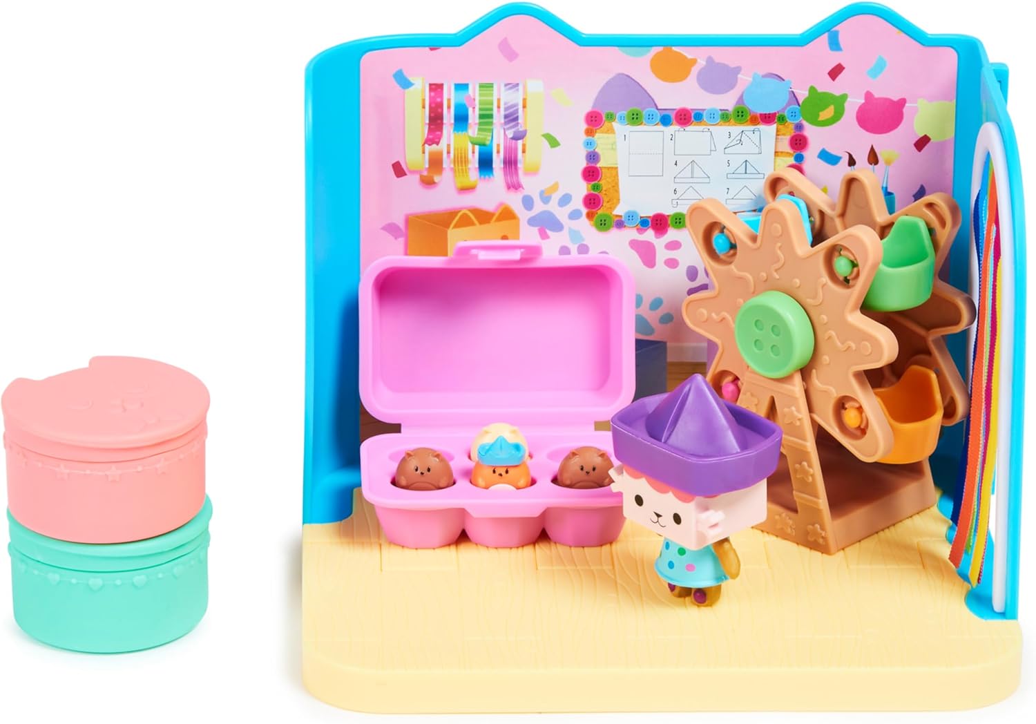 Gabby’s Dollhouse, Baby Box Craft-A-Riffic Room with Baby Box Cat Figure, Accessories, Furniture and Dollhouse Deliveries, Kids’ Toys for Ages 3 and up-0