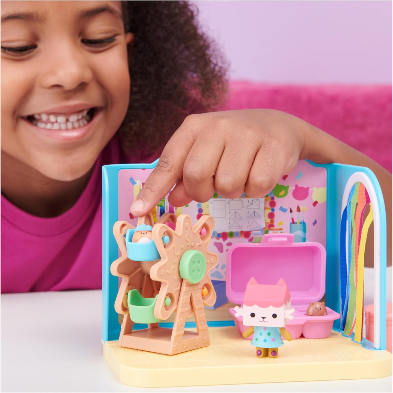 Gabby’s Dollhouse, Baby Box Craft-A-Riffic Room with Baby Box Cat Figure, Accessories, Furniture and Dollhouse Deliveries, Kids’ Toys for Ages 3 and up-3