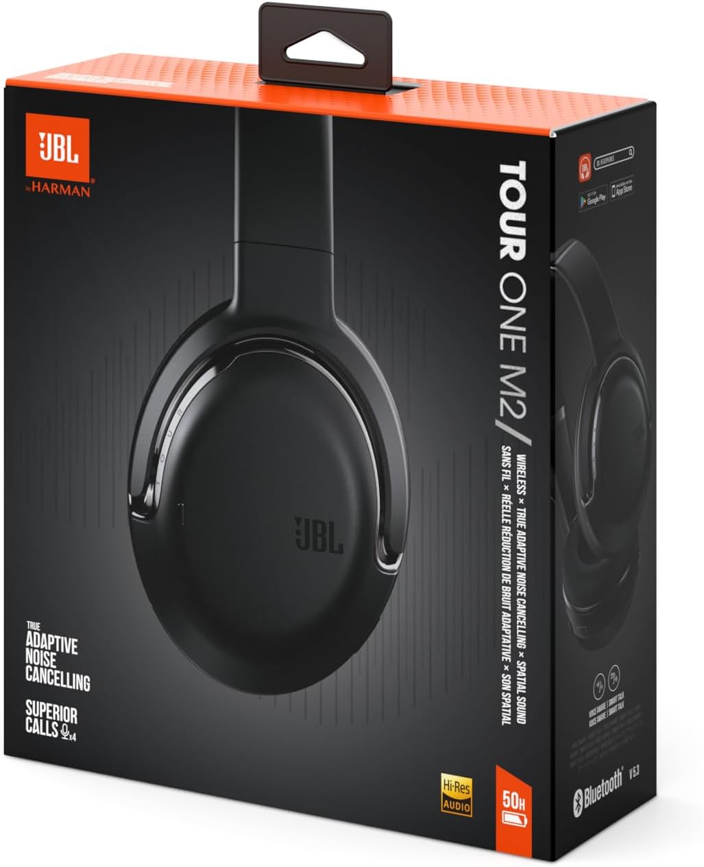 JBL Tour One M2 Wireless Over-Ear Headphones with Noise-Cancelling Technology and up to 50 Hours of Battery Life, Black-6